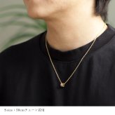 金属アレルギー対応 ペアネックレス ハワイアンジュエリー 純チタン ゴールドカラー ペアネックレス 誕生石 カットアウトチューブ Sサイズ Lサイズ チェーン 長さ選べる イオンプレーティング カップル プレゼント 【品番：CG-TIP402SLP-Y】