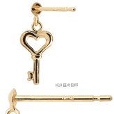 K18 ゴールド ピアス ハート ピアス 18金 18K 片耳(1個)購入可 18Kイエローゴールド 18Kピンクゴールド 18Kホワイトゴールド 揺れる キー 鍵 小さい 小ぶり 可愛い 華奢 上品 彼女 妻 女性 レディース 誕生日 プレゼント ハロウィン 【品番：RME-FU-3246】