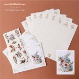 レターセット かわいい おしゃれ 不思議の国のアリス キャラクター 便箋 A5 封筒  洋2 シール付 ホワイト プレゼント ギフト ラルイス LALUICE