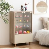 推し活 棚 推し活収納 コレクションケース 幅50cm ガラスケース フィギュアケース 引き出し付き 可動棚 アクスタ収納 木目調