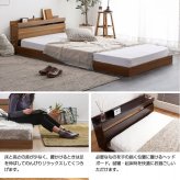 ベッド 寝具 フロア マットレス付き シングル マットレスセット 二口コンセント付き ロー 宮棚付きヘッドボード ドロップマット構造 ボンネルコイルマットレス 安定感のある寝心地 耐久性 快眠 通気性 1年保証 圧縮ロール梱包 ワンルーム
