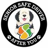 カーサイン 高齢者マーク SENIOR SAFE DRIVER オールドイングリッシュシープドッグ ステッカー シール 直径13cm 肉球 日本製 車