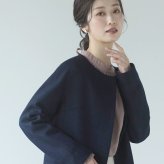 ライナー 付き コート ツイード ノーカラー 3way ダウンベスト フォックスファー ファー Filomo フード レディース ロング ロング丈 ロングコート 冬 秋 春 ツイード風 ノーカラーコート ウール カシミヤ混 ギフト プレゼント (02000222r)