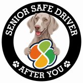 カーサイン 高齢者マーク SENIOR SAFE DRIVER ワイマラナー ステッカー シール 直径13cm 肉球 日本製 車