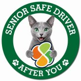 カーサイン 高齢者マーク SENIOR SAFE DRIVER ロシアンブルー マグネット 強力 直径13cm 肉球 日本製 車 ステッカー