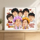 米寿祝い 88歳 プレゼント 手描き 手書き 似顔絵 名入れ 送料無料｜父 母 祖父 祖母 両親 誕生日 記念品 オーダーメイド 世界に一つ サプライズ 長寿祝い 八十八歳 ギフト