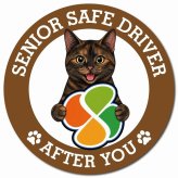 カーサイン 高齢者マーク SENIOR SAFE DRIVER サビ（べっ甲） マグネット 強力 直径13cm 肉球 日本製 車 ステッカー