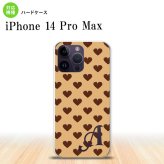 iPhone14 ProMax iPhone14 Pro Max スマホケース 背面ケース ハードケース ハート B 茶 +アルファベット 2022年 9月発売 nk-i14pm-171i