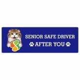 カーサイン 高齢者マーク SENIOR SAFE DRIVER ハイランドフォールド ステッカー シール 長方形 20x6.7cm 肉球 日本製 車