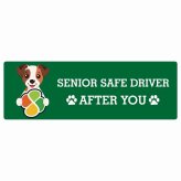 カーサイン 高齢者マーク SENIOR SAFE DRIVER ジャックラッセルテリア ステッカー シール 長方形 15x5cm 肉球 日本製 車