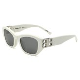 バレンシアガ BALENCIAGA サングラス アジアンフィット UVカット アイウェア スクエア BB0311SK-003 メンズ レディース ユニセックス ホワイト+グレー 海外正規品