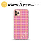 iPhone11ProMax iPhone11pro max スマホケース ソフトケース チェック B ピンク +アルファベット メンズ レディース nk-i11pm-tp434i