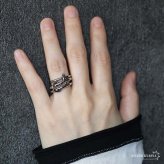 ステンレス 3連リング コネクテッドリング ごつめ ワイド ボリューム シルバー 指輪 重厚感 太め 大きめ 存在感 メタル お洒落 重ね 大人っぽい プチプラ レディース 女性 金属アレルギー対応