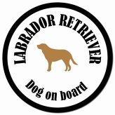 カラフル Dog on board ラブラドールレトリバー ホワイト&ブラック カーサイン 車 マグネットステッカー 犬 マグネット 強力 直径13cm 丸型 おしゃれ かわいい ドラレコステッカー 安全対策 危険運転 煽り運転 アニマル 動物 犬種別 屋外 防水 屋内