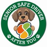 カーサイン 高齢者マーク SENIOR SAFE DRIVER ワイヤーヘアードダックスフンド マグネット 強力 直径13cm 肉球 日本製 車 ステッカー