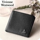 ヴィヴィアン ウエストウッド 二つ折り財布 二折財布 コンパクト メンズ ブランド Vivienne Westwood ロゴ 51120008 L001J N401 BLACK ビビアン