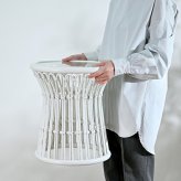 テーブル アジアン家具 ラタン サイド 軽い 白 ホワイト かわいい インテリア おしゃれ クッション モダン ナチュラル 北欧 カフェ