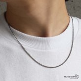 純チタン製 軽い ネックレスチェーン 喜平ネックレス 細身 つけっぱなし 幅2mm シルバー 細い 極細 シンプル 大人 つけたこと忘れる メンズ 男性 金属アレルギー対応