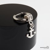 ステンレス 錨ピアス アンカー ドロップピアス フープピアス シルバー 揺れる 存在感 幾何学 模様 小さめ プチプラ 片耳1点 つけっぱなしok メンズ 男性 金属アレルギー対応 イヤリング
