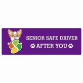 カーサイン 高齢者マーク SENIOR SAFE DRIVER チワズー ステッカー シール 長方形 15x5cm 肉球 日本製 車