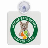 カーサイン 高齢者マーク SENIOR SAFE DRIVER ヨーロピアンバーミーズ 車内用 吸盤タイプ 収れん火災防止タイプ 肉球 日本製 車 ステッカー