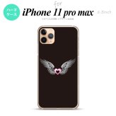 iPhone11ProMax iPhone11pro max スマホケース ハードケース 黒翼 ハート 黒 ピンク メンズ レディース nk-i11pm-467