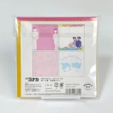 名探偵コナン 新一&蘭 スクエアメモ 文具 メモ帳  ピンク グッズ  (MCOR)