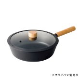 TI:DA 専用ガラス蓋 24cm フライパン マルチパン対応 GLASS LID 強化ガラス シリコーンゴム フチ 木製つまみ 中が見える フライパン蓋 ふた ブラック おしゃれ キッチン用品 調理器具 新生活 結婚祝い 料理好き プレゼント ティーダ TIDA