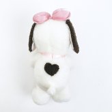 スヌーピー ベル ピンクストライプ  ハート ぬいぐるみ(S) SNOOPY
