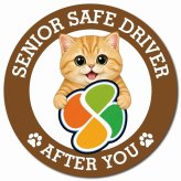 カーサイン 高齢者マーク SENIOR SAFE DRIVER マンチカン マグネット 強力 直径13cm 肉球 日本製 車 ステッカー