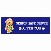 カーサイン 高齢者マーク SENIOR SAFE DRIVER オーストラリアンラブラドゥードル ステッカー シール 長方形 15x5cm 肉球 日本製 車