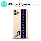 iPhone11ProMax iPhone11pro max スマホケース ハードケース トランプ 帯 黒 青 +アルファベット メンズ レディース nk-i11pm-525i