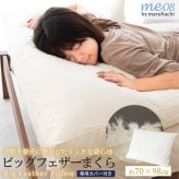 ビッグフェザー枕 枕 まくら 傾斜 逆流性食道炎対策 大きい ビッグ 肩こり 解消 首こり 安眠 快眠 フェザー 羽根 高め 低め 通気性 70×98cm パイル タオル カバー付き ギフト プレゼント 新生活 丸八真綿