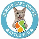 カーサイン 高齢者マーク SENIOR SAFE DRIVER ヨーロピアンバーミーズ マグネット 強力 直径13cm 肉球 日本製 車 ステッカー