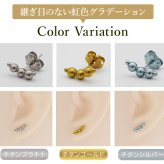 セカンドピアス チタン つけっぱなし 純チタン 3連 丸玉 スリーボール 金属アレルギー 日本製 ポスト 軸太0.75mm 長さ10mm 全8色 全品1個ずつバラ売り 医療用 おすすめ かわいい シンプル 小さめ ミニ 極小 人気 プレゼント