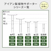 アイアン製植物サポーター 幅18 16本セット IF-N0050-16P奥行10 高さ50 ハーフリング 倒れ防止 広がり抑制 スチール 鉄製 支柱 園芸 植物サポート フラワーサポート 菜園 花壇