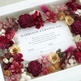 結婚証明書 ゲスト参加型 フラワーフレーム Marriage Flower　50～70名対応☆【結婚証明書】【ドライフラワー】【メッセージカード無料】 おしゃれ 人前式 