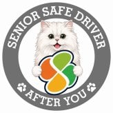 カーサイン 高齢者マーク SENIOR SAFE DRIVER ペルシャ ステッカー シール 直径13cm 肉球 日本製 車