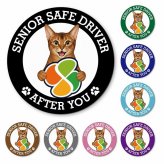 カーサイン 高齢者マーク SENIOR SAFE DRIVER アビシニアン マグネット 強力 直径13cm 肉球 日本製 車 ステッカー