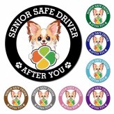 カーサイン 高齢者マーク SENIOR SAFE DRIVER パピチワ マグネット 強力 直径13cm 肉球 日本製 車 ステッカー