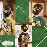 髪飾り 成人式 卒業式 結婚式 前撮り 袴 振袖 和装 畳縁 リボン 大きめ 水引 金箔 セット ヘアアクセサリー ヘッドドレス かんざし コーム 浴衣 七五三 大正ロマン レトロ モダン 着物 髪留め ヘアアレンジ 南天 黄色 緑 色打掛 白無垢 和洋折衷 贈り物 ギフト プレゼント Lulu＊s ルルズ