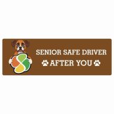 カーサイン 高齢者マーク SENIOR SAFE DRIVER ボクサー ステッカー シール 長方形 15x5cm 肉球 日本製 車