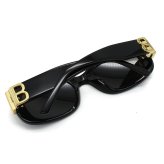 バレンシアガ BALENCIAGA サングラス アジアンフィット UVカット アイウェア スクエア BB0310SK-001 メンズ レディース ユニセックス ブラック+グレー 国内正規品