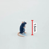 ミニチュア マウス 置物 2個セット 白 黒 約1.5cm 小さい ネズミ フィギュア ドールハウス ジオラマ デスク 卓上 インテリア 雑貨 かわいい 飾り 撮影小物