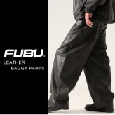 FUBU フブ レザーパンツ メンズ レディース fam-61502 フェイクレザー バギーパンツ ワイドパンツ 5ポケット 合皮 ルーズシルエット ジーパン ストリート ヒップホップ ダンス カジュアル ボトムス 32 34 36 38 2026 Karlas