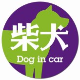 Dog in car 柴犬 レトロ書体 パープルグリーン カーサイン 車 マグネットステッカー 犬 マグネット 強力 直径13cm 丸型 おしゃれ かわいい ドラレコステッカー 安全対策 危険運転 煽り運転 アニマル 動物 犬種別 屋外 防水 屋内