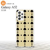SC-53B Galaxy A52 スマホケース ソフトケース トランプ スペード ベージュ 黒 メンズ レディース nk-sc53b-tp539