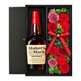 メーカーズマーク お酒 Makers Mark ウイスキー バーボン グレーン モルト 700ml 45度 ギフト プレゼント ソープフラワー フラワーボックス 花 お花 定年退職 還暦祝い 退職祝い 男性 女性 お祝い 古希 喜寿 傘寿 米寿 卒寿
