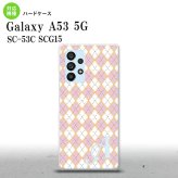 SC-53C SCG015 Galaxy A53 5G スマホケース 背面ケース ハードケース アーガイル ピンク グレー +アルファベット メンズ レディース nk-a53-1411i