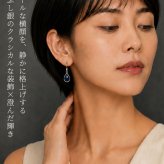 フックピアス レディース しずく 7色 アラベスク アンティーク調 揺れる カラビナ型フック ステンレス 金属アレルギー対応 片耳 1個売り バラ売り サファイア ルビー オニキス アメジスト エメラルド
